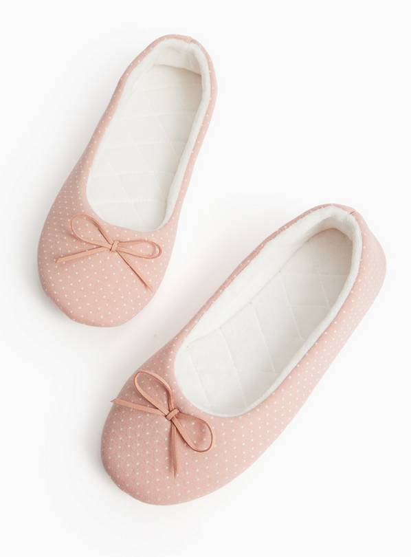 Pink Spot Print Ballerina Slippers 8